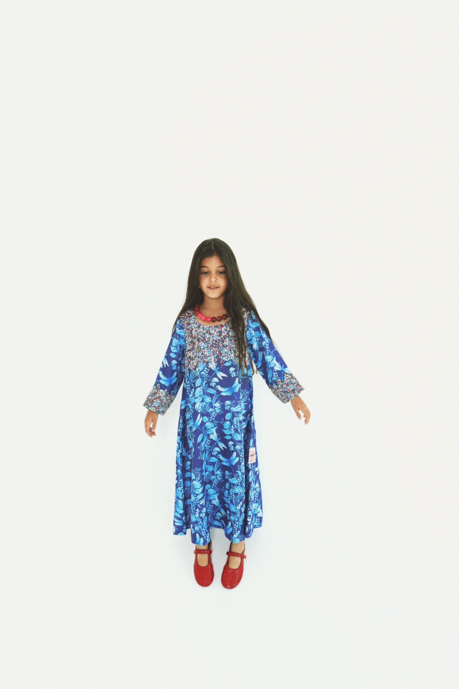 The Dragonfly Kaftan in Indigo Garden