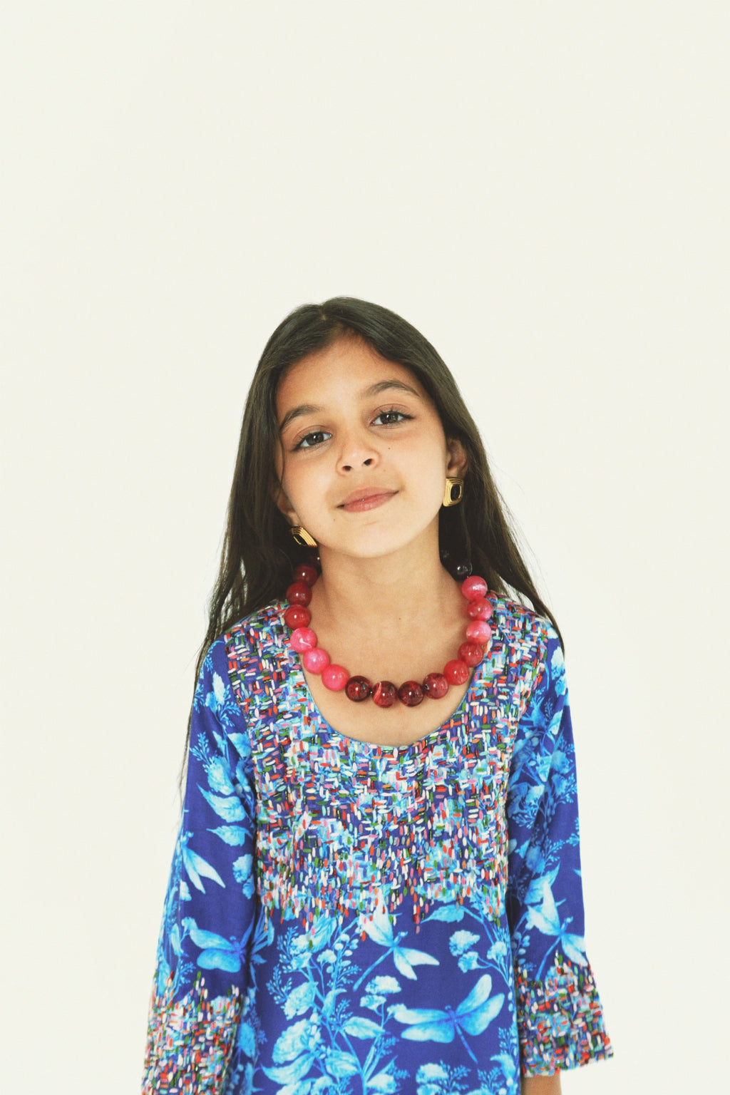 The Dragonfly Kaftan in Indigo Garden